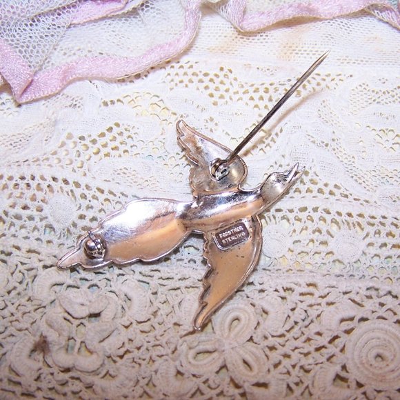 Vintage Forstner Sterling Silver Bird of Paradise Pin Brooch - Picture 3 of 4